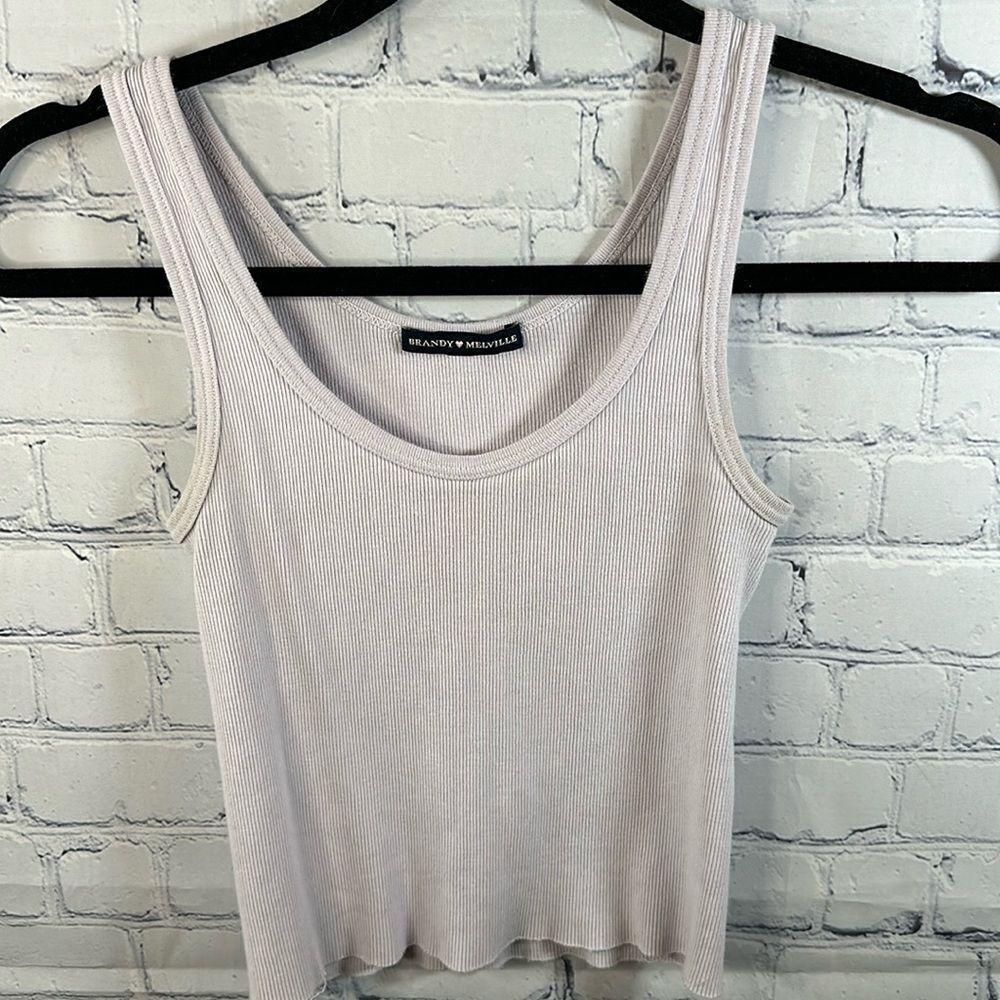 🌸 Brandy Melville Light Purple Ribbed Tank Top (One Size)